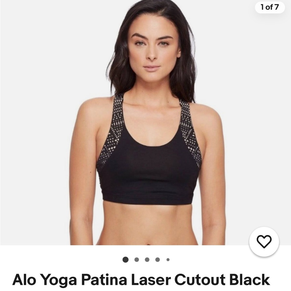 ALO Yoga Black Laser Cut Sports Bra